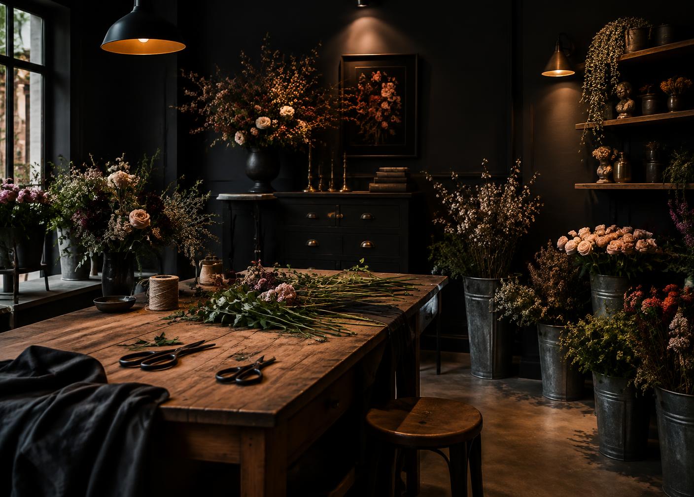 Wnętrze pracowni florystycznej